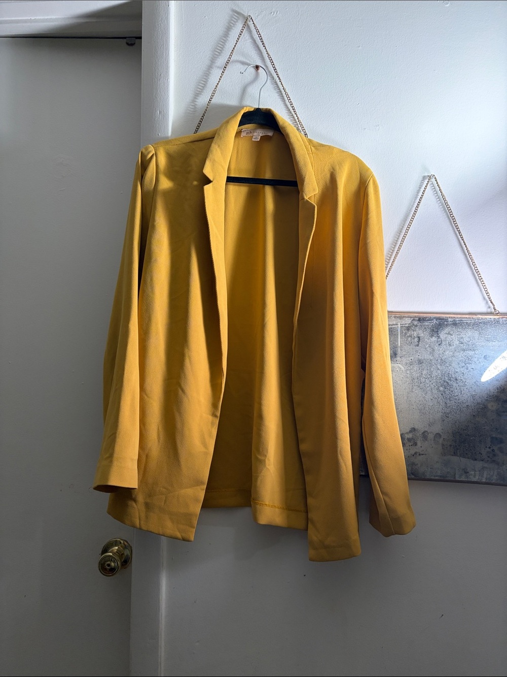 Philosophy Mustard Yellow Open-Front Women's Blazer Jacket
